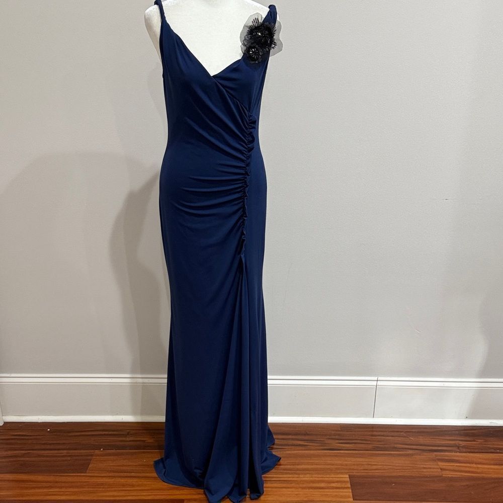 Vera Wang Lavender Label Elegant Navy Blue Evening Gown Size 4